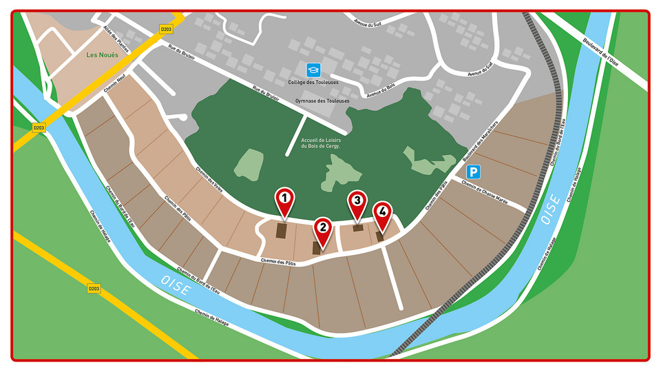 Plan de situation des maraîchers cergyssois